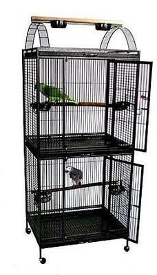 Cage d'élevage Double pour Perroquet 30x24x73'' (noir)