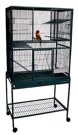 Cage de Vol avec support s/roulettes 30x18x64&#39;&#39;  (noir)