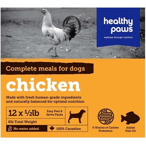 Healthy Paws repas complet pour chien Poulet  12x227g
