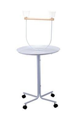 Perchoir Pour Perroquet, avec Plateau et Bols en Inox 55x137cm (21.75x54&#39;&#39;)