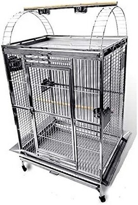 Cage à Perroquet en acier inoxydable 91,4 x 66 x 165 cm - PAS DE LIVRAISON