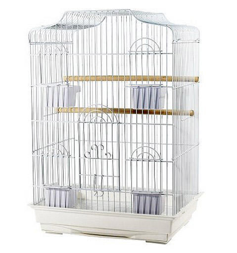 CAGE CROCUS POUR COCKATIEL/INSEPARABLES 47X36X68CM (18X14X26&#39;&#39;) BLANC