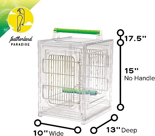 Cage de transport en acrylique pour oiseaux et cage de voyage