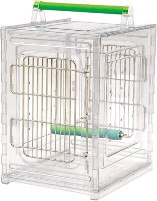 Cage de transport en acrylique pour oiseaux et cage de voyage
