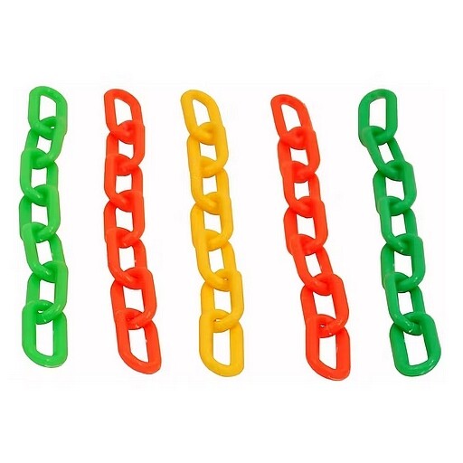 Chaine en plastique 1'' couleurs assorties (8)