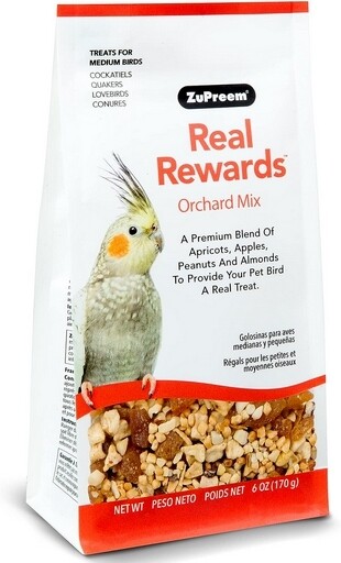 Zupreem Real Rewards Orchard Mix Friandises pour oiseaux Taille moyenne 170g