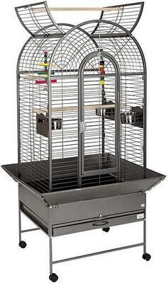 Cage Perroquet avec Toit-Ouvrant  26x22x60  (Noir)