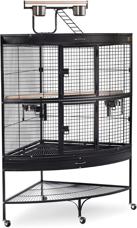 Cage pour perroquet en coin 25x63 Noir