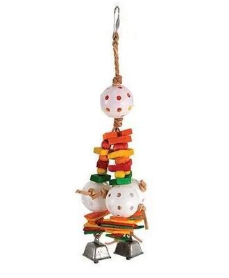 Small Batter up bird toy 4''x11''