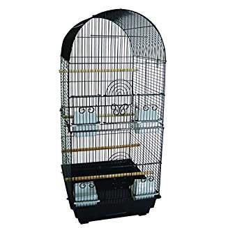 CAGE VOLIERE KAURI POUR PERRUCHES/PINSONS/SERINS 48X48X91CM (19X19X36'') NOIR
