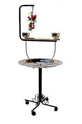 Perchoir avec assiette en Métal