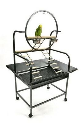 Parc de Jeu  pour moyen et grand perroquet (noir) 64 ''H X 21 ''l X 32 ''P