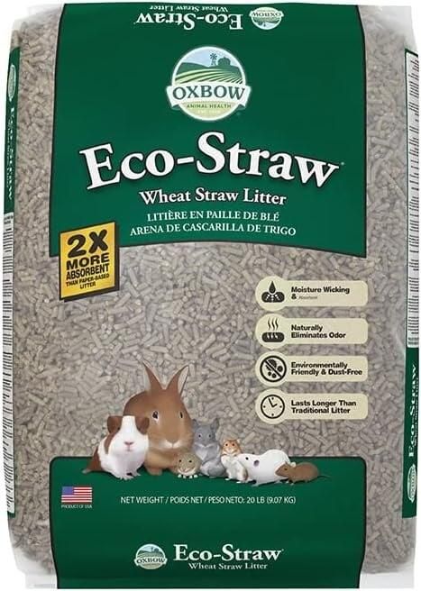 OXBOW RONGEUR LITIERE ECO-STRAW GRANULES DE BLÉ 20LBS