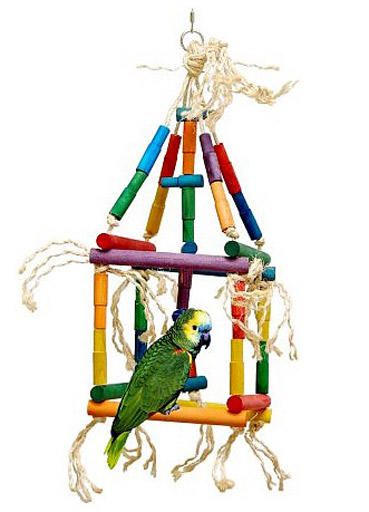 ZOOMAX JOUET OISEAUX CUBE SIMPLE MOYEN PERROQUET(28&#39;&#39;X10&#39;&#39;)637