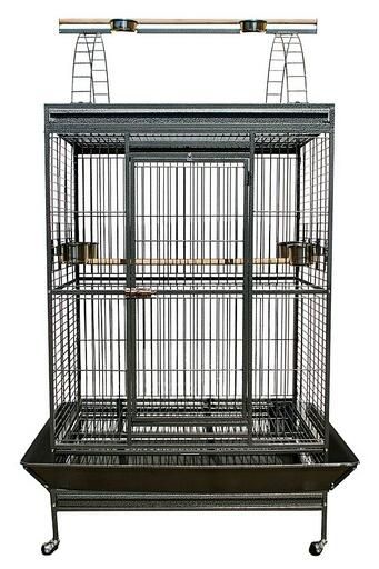 Cage Grand Perroquet (noir) 40x30x72&#39;&#39;
