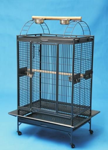 Cage Grand Perroquet (noir) 36x26x69&#39;&#39;