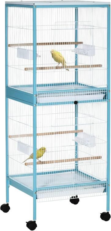 Voliere double section Bleu Clair 21x20x56&#39;&#39;