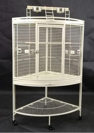 Cage pour perroquet en coin 25x63 Blanc