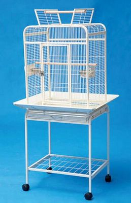 Cage avec toit ouvrant (blanc) 56x46x143cm