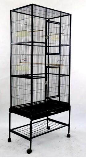 Voliere Verticale s/roulettes  30x18x72.5 (noir)