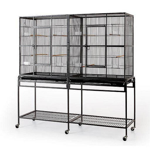 Cage ou Voliere double a/separation 60x18x61 Cage ou Voliere double a/separation 60x18x61