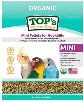 TOP's Parrot Food Mini Pellets pour Hookbills 4Lb