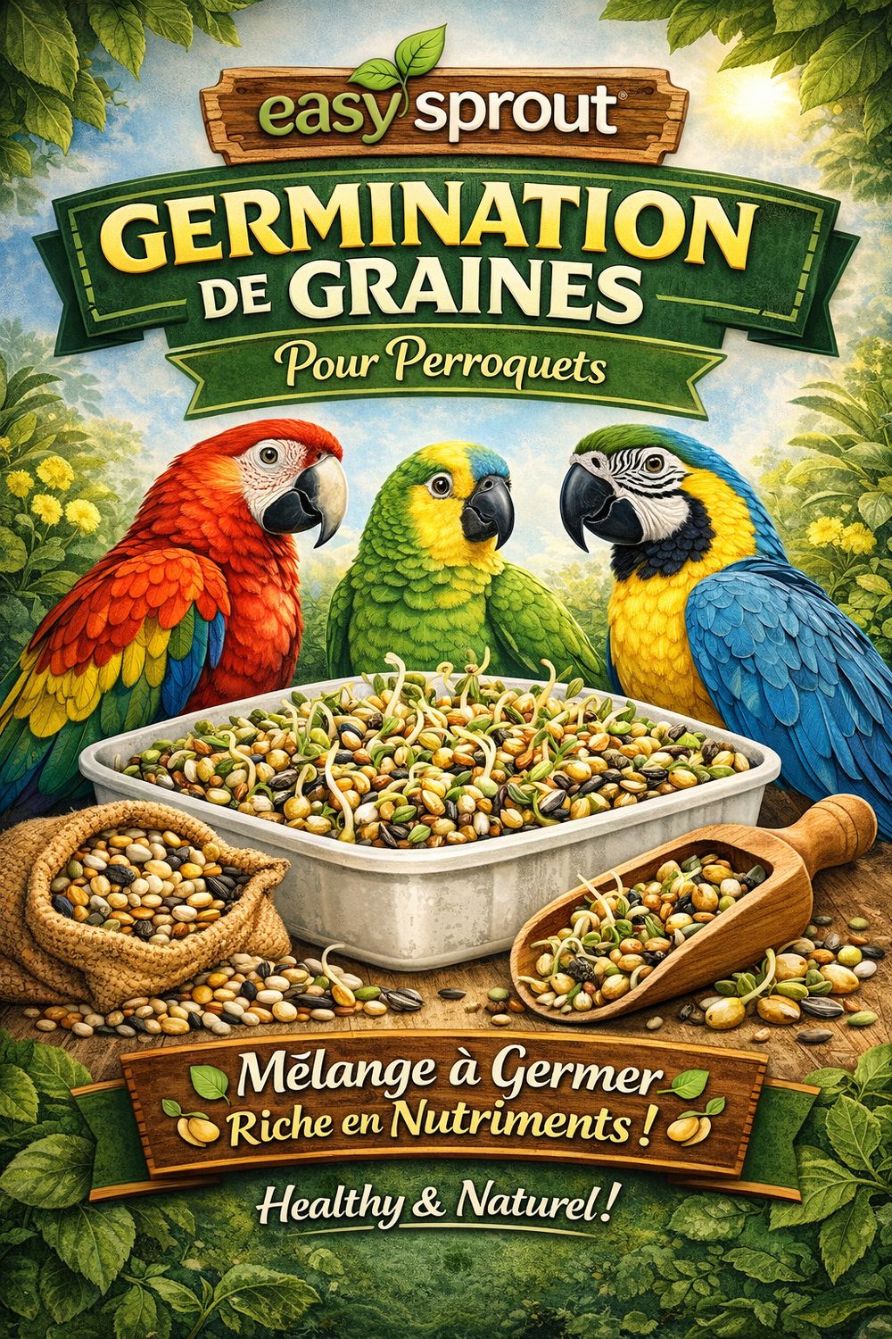 Easy Sprout Melange germination pour Perroquet 1kg
