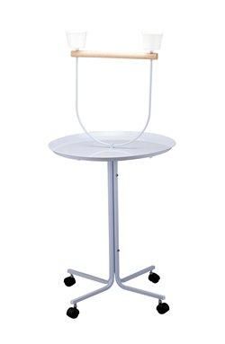 Perchoir Pour Perroquet, avec Plateau et Bols en Inox 55x137cm (21.75x54'')