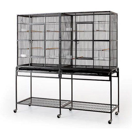 Cage ou Voliere double a/separation  60x18x61
