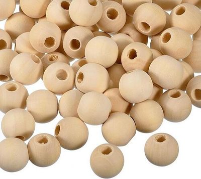 perles rondes en bois naturel 18mm-30mm