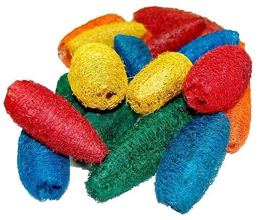 LUFFA DE COULEUR 3''- 4'' (PAQ 6)