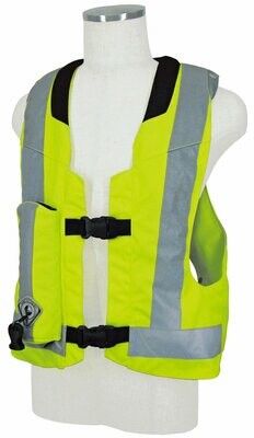 MLV-P - light weight harness vest. Yellow or Black.
Single rear bottom airbag. Vertical & horizontal reflectors.