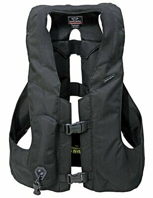 MLV-R - light weight harness vest. Single rear bottom airbag. Black with reflective weave.