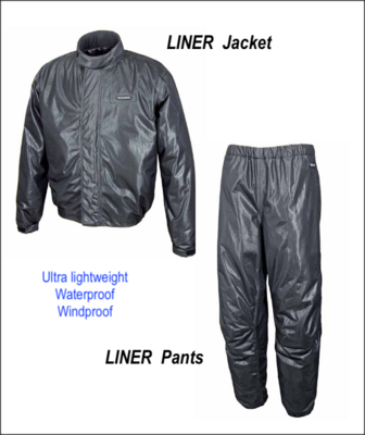 LINERS - Jacket/Pants - super Lt wt windproof/waterproof.