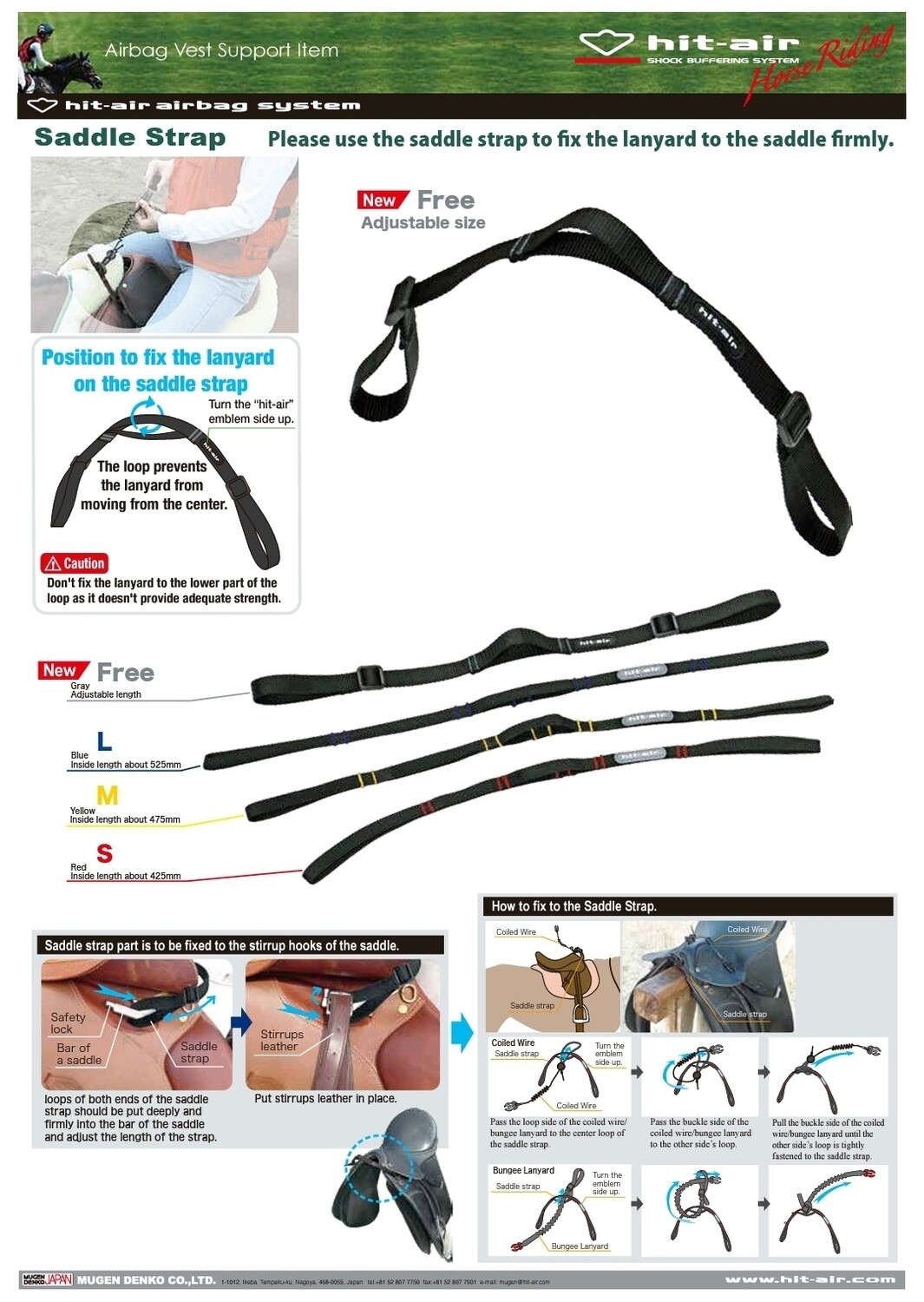 SADDLE STRAPS for Horse Riding  (connection for Lanyard to Saddle or stirrup horns)