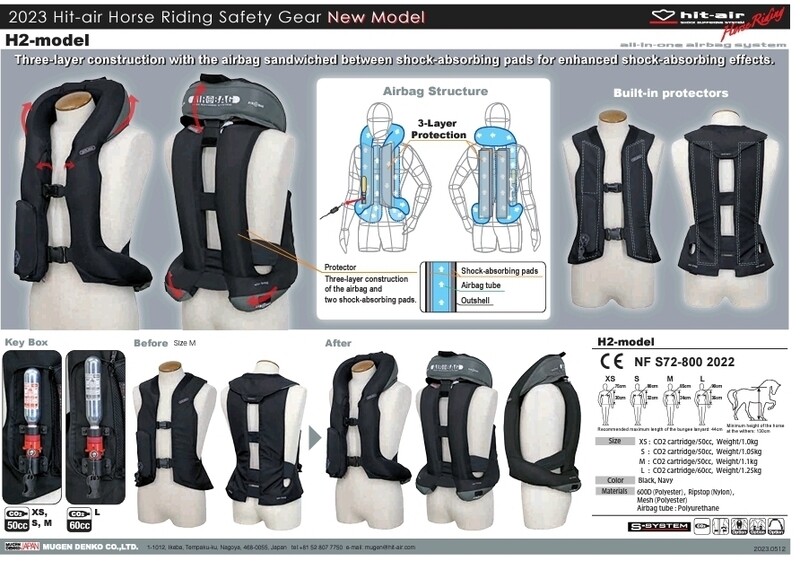 H2 - horse riding, harness style vest. (EU conformity)