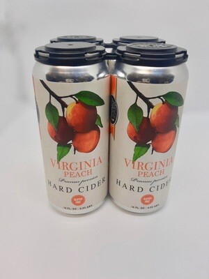 Virginia Peach Hard Cider 16 Ounce Cans 4 Pack