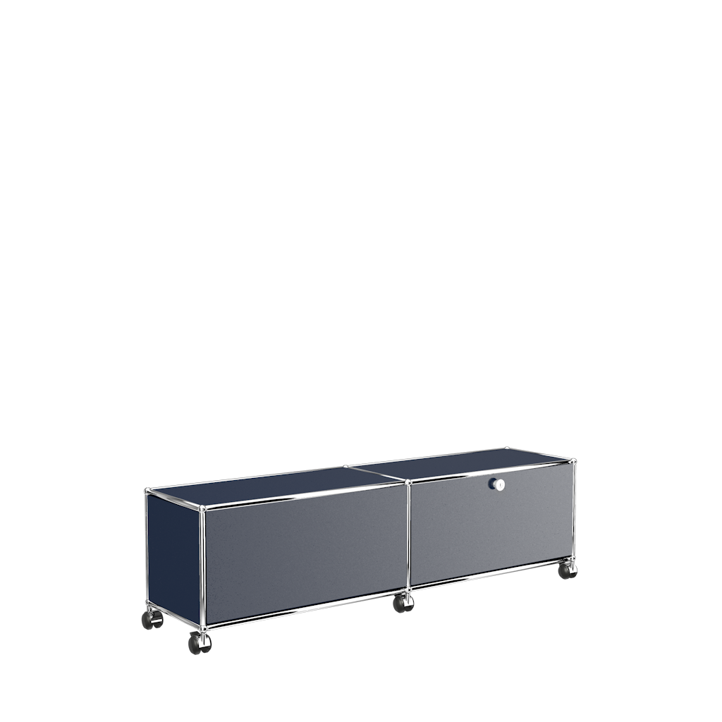 USM Haller TV/Hi-Fi-Möbel, Farbe: Stahlblau