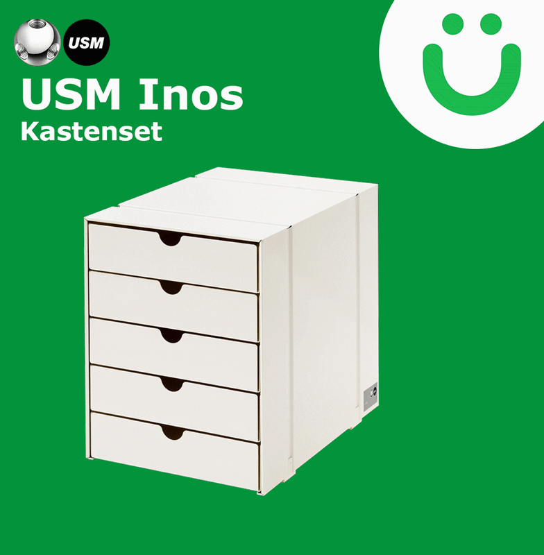 USM INOS Kastenset mit 5 Schubladen C4 geschlossen reinweiss