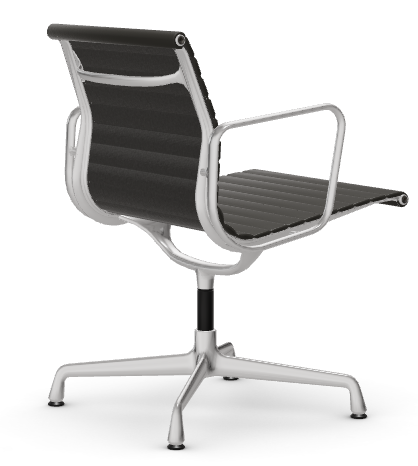 Vitra ALUMINIUM CHAIR EA 108 Stuhl, Leder Premium, drehbar, Leder Premium F: Nero