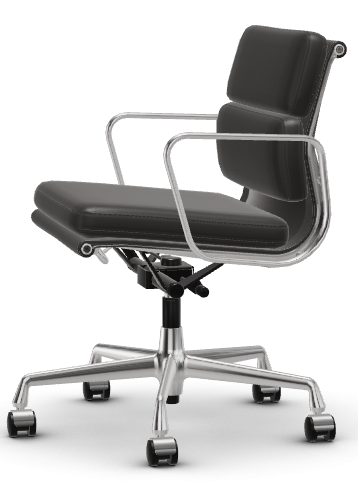 Vitra SOFT PAD CHAIR EA 217 Bürostuhl, Leder Premium, Leder Premium F: Nero