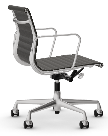 Vitra ALUMINIUM CHAIR EA 117 Bürostuhl, Leder Premium, Leder Premium F: Nero