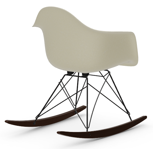 Vitra EAMES FIBERGLASS ARMCHAIR RAR Schaukelstuhl, Sitzschale: Eames Parchment