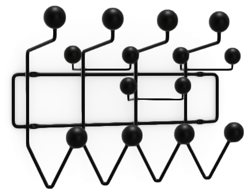 Vitra HANG IT ALL Garderobe, Ausführung: Esche schwarz