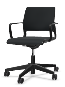 Sitag XILIUM Bürostuhl, Sitz und Rücken: Era schwarz, Gestell: Kunststoff schwarz, Untergestell: Kunststofffuss schwarz