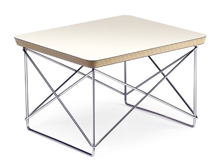 Vitra OCCASIONAL TABLE LTR Clubtisch, Tischplatte: HPL weiss: Schichtholz mit laminierter Deckplatte aus Hartbelag, Untergestell: Glanzverchromt