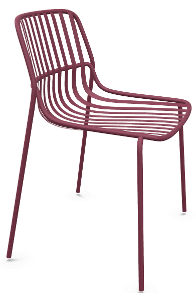Brunner CRONA STEEL Stapelstuhl Outdoor, Gestell: Black cherry, Ausführung: Ohne Armlehnen