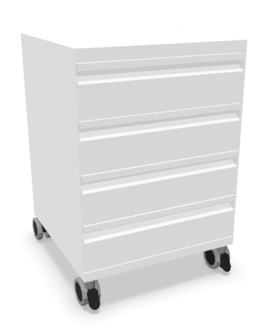 Lista Office LO MINI-CADDY Rollcontainer 6666, Struktur pulverbeschichtet Kat. S1: verkehrsweiss