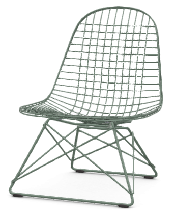 Vitra WIRE CHAIR LKR Sessel Outdoor, Gestell: Eames Sea Foam Green (glatt), Kunststoffgleiter schwarz