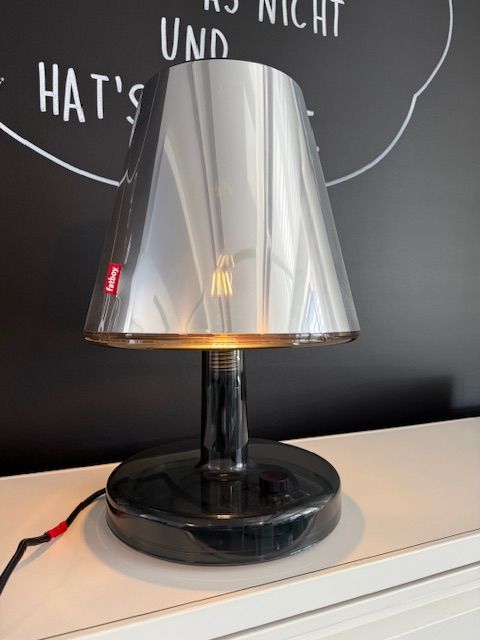 Tischlampe Trans Parent, mit Silber Schirm, Ausstellungsmodel